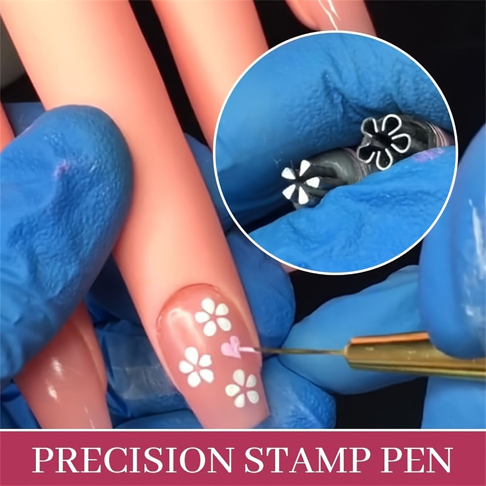 15 Nail Printing Set - Precision Tools for DIY Nail Art, Various Flower Patterns and Templates, Women'S DIY Nail Art Tools, Fragrance Free, Foot and Hand Care Accessories